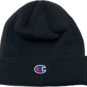 Champion C Logo Ribbed Cuffed Knit Beanie black